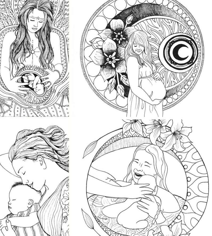 Sweet Beginnings pregnancy coloring pages preview